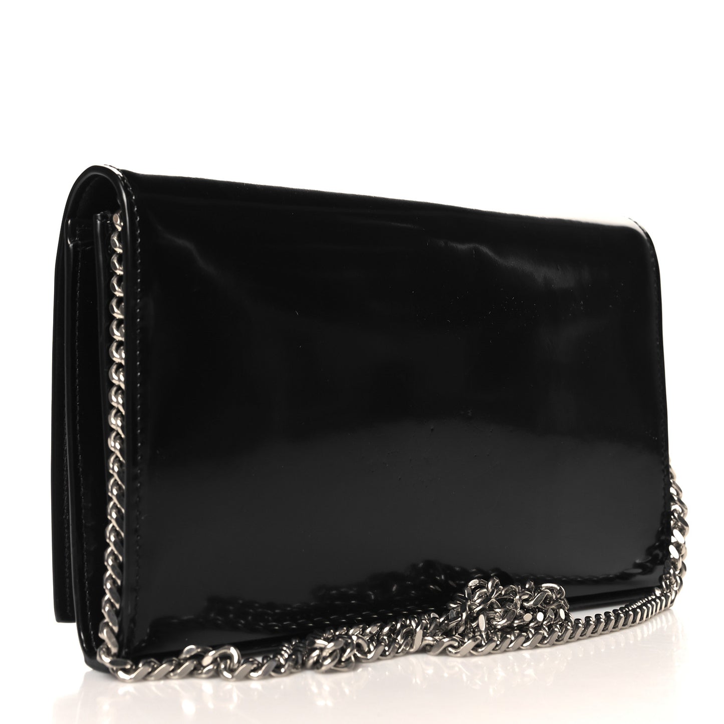 Glazed Calfskin Cassandre Wallet On Chain WOC Black
