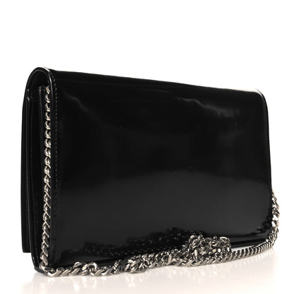 Saint Laurent Glazed Calfskin Cassandre Wallet On Chain WOC Black 3 of 9