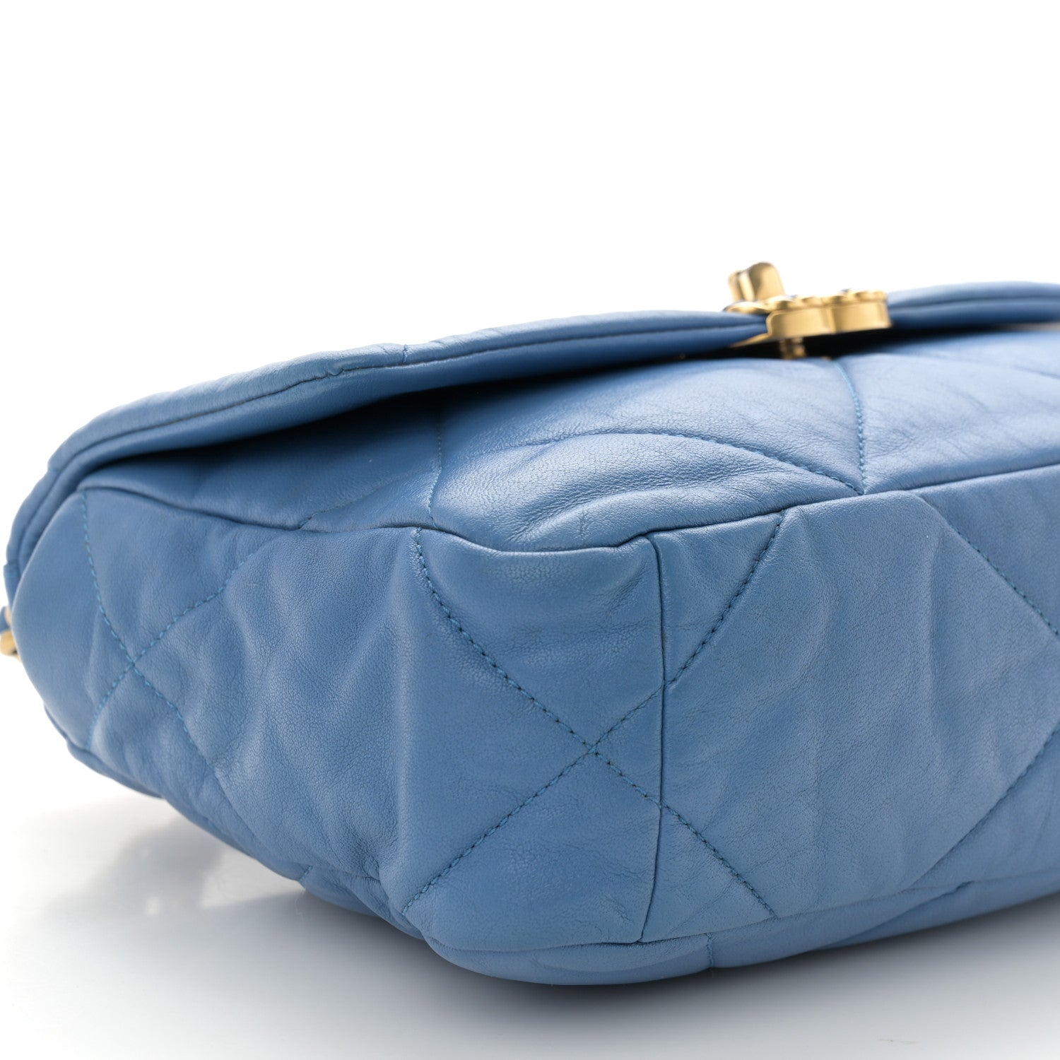 Chanel Goatskin Quilted Medium Chanel 19 Flap Blue 9 of 10