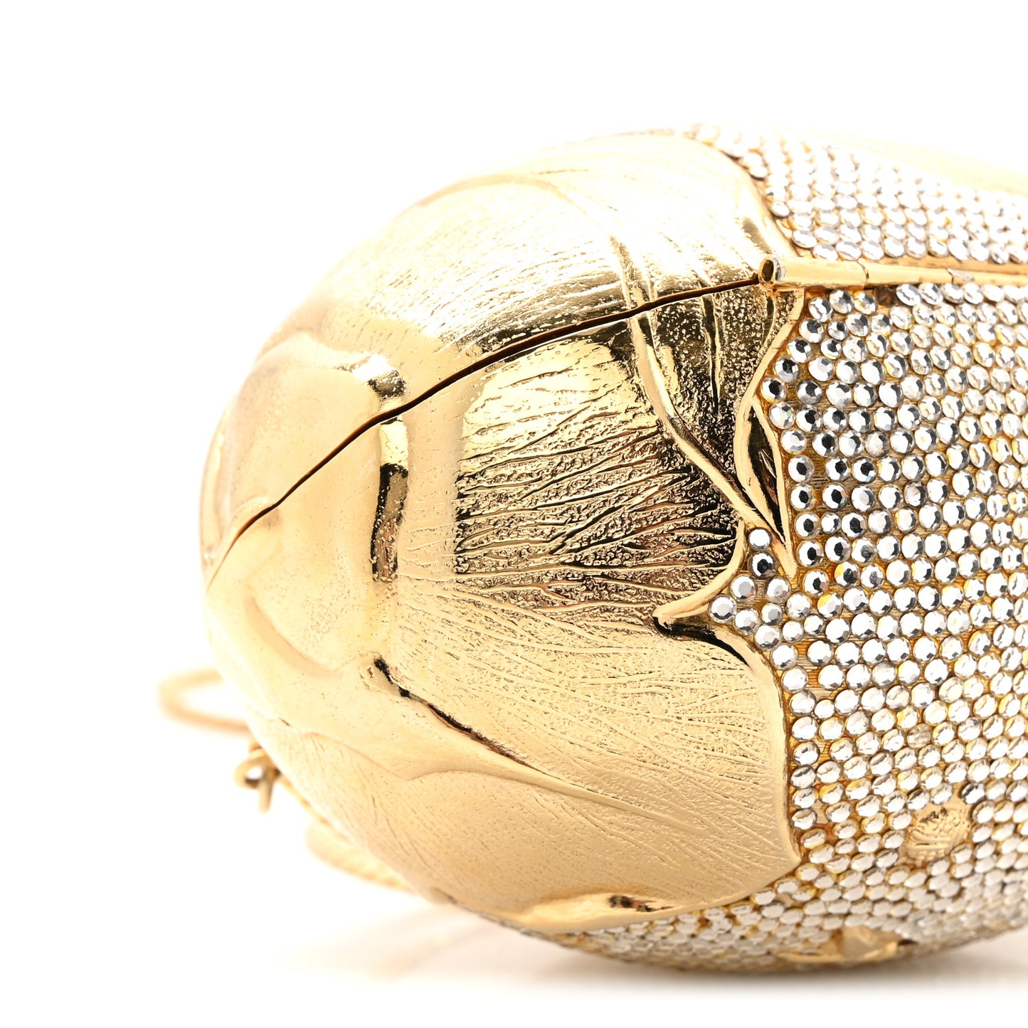 Crystal Egg Minaudiere Clutch Gold