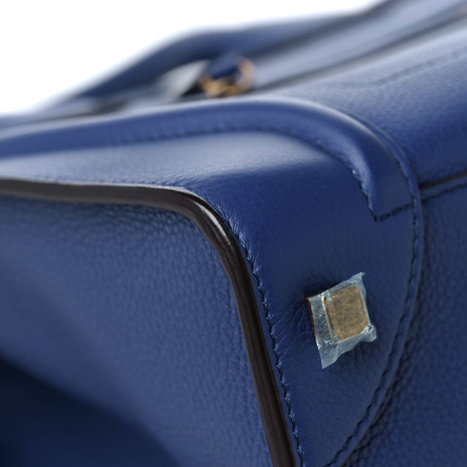 Celine Drummed Calfskin Mini Luggage Indigo 13 of 14