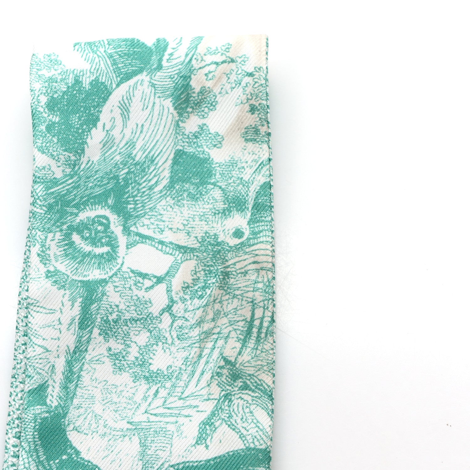 Christian Dior Silk Toile De Jouy Mitzah Scarf Green 4 of 5