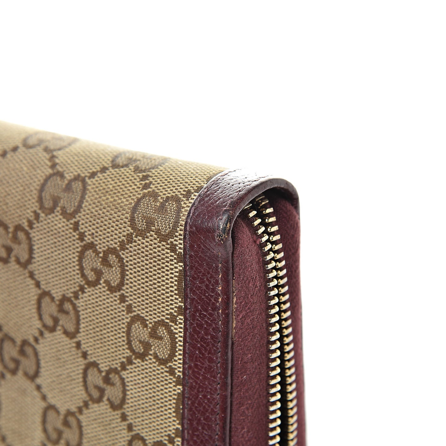 Monogram Zip Around Wallet Burgundy