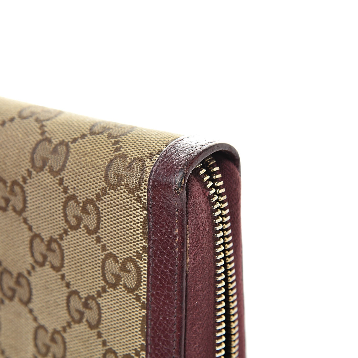 Gucci Monogram Zip Around Wallet Burgundy 10 of 15