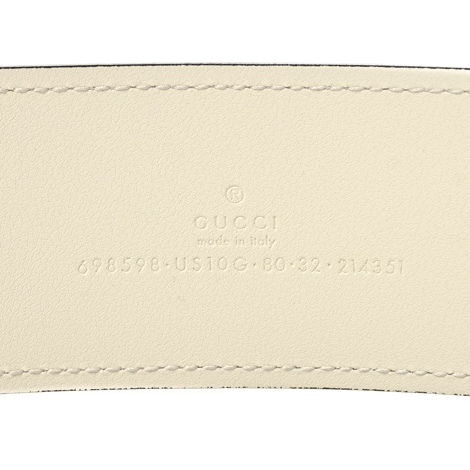 Gucci Calfskin Blondie Wide Belt 80 32 Mystic White 5 of 5
