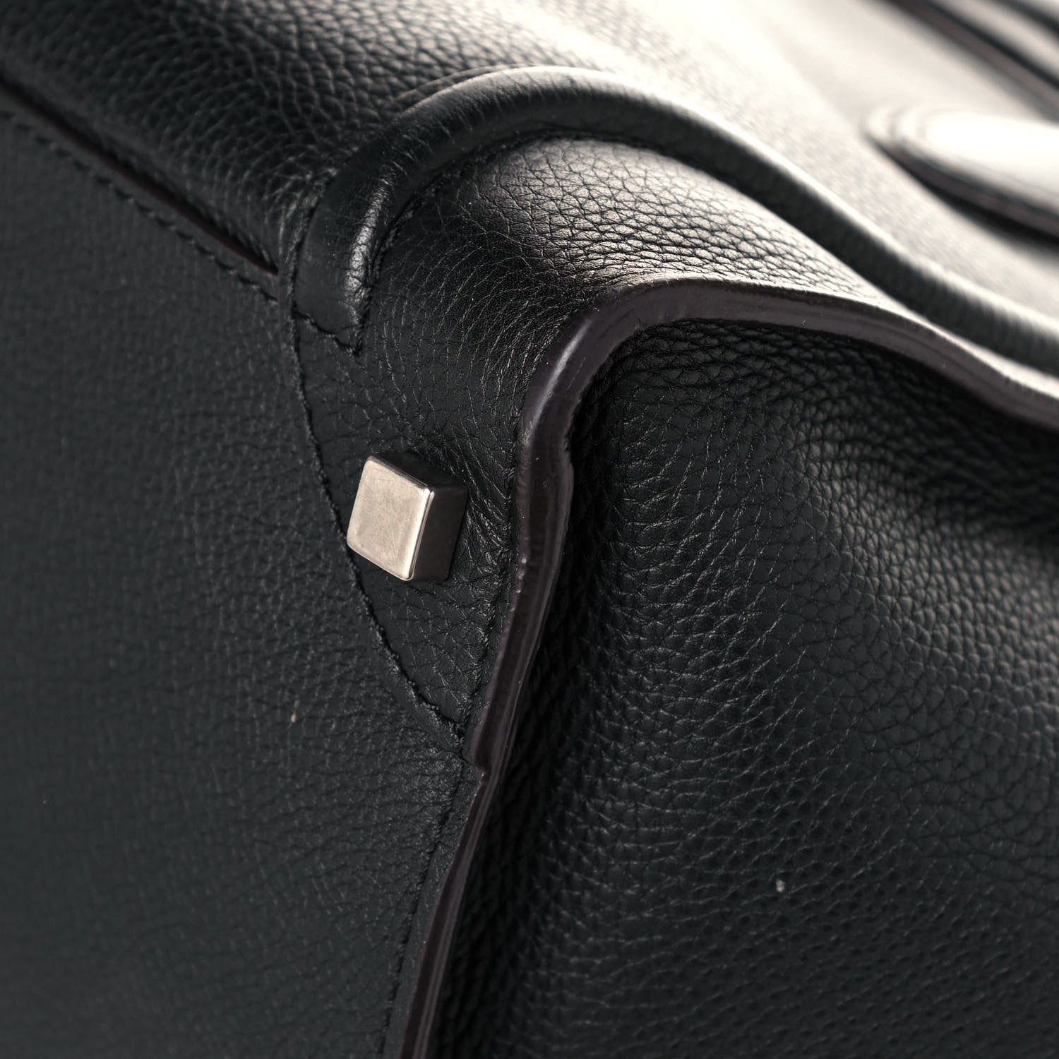 Celine Drummed Calfskin Shoulder Luggage Black 10 of 13