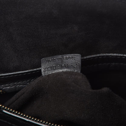 Celine Calfskin Crocodile Embossed Medium Phantom Luggage Black 7 of 9
