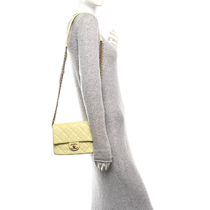 Chanel Shiny Caviar Quilted Mini Chain Messenger Flap Bag Yellow 2 of 10