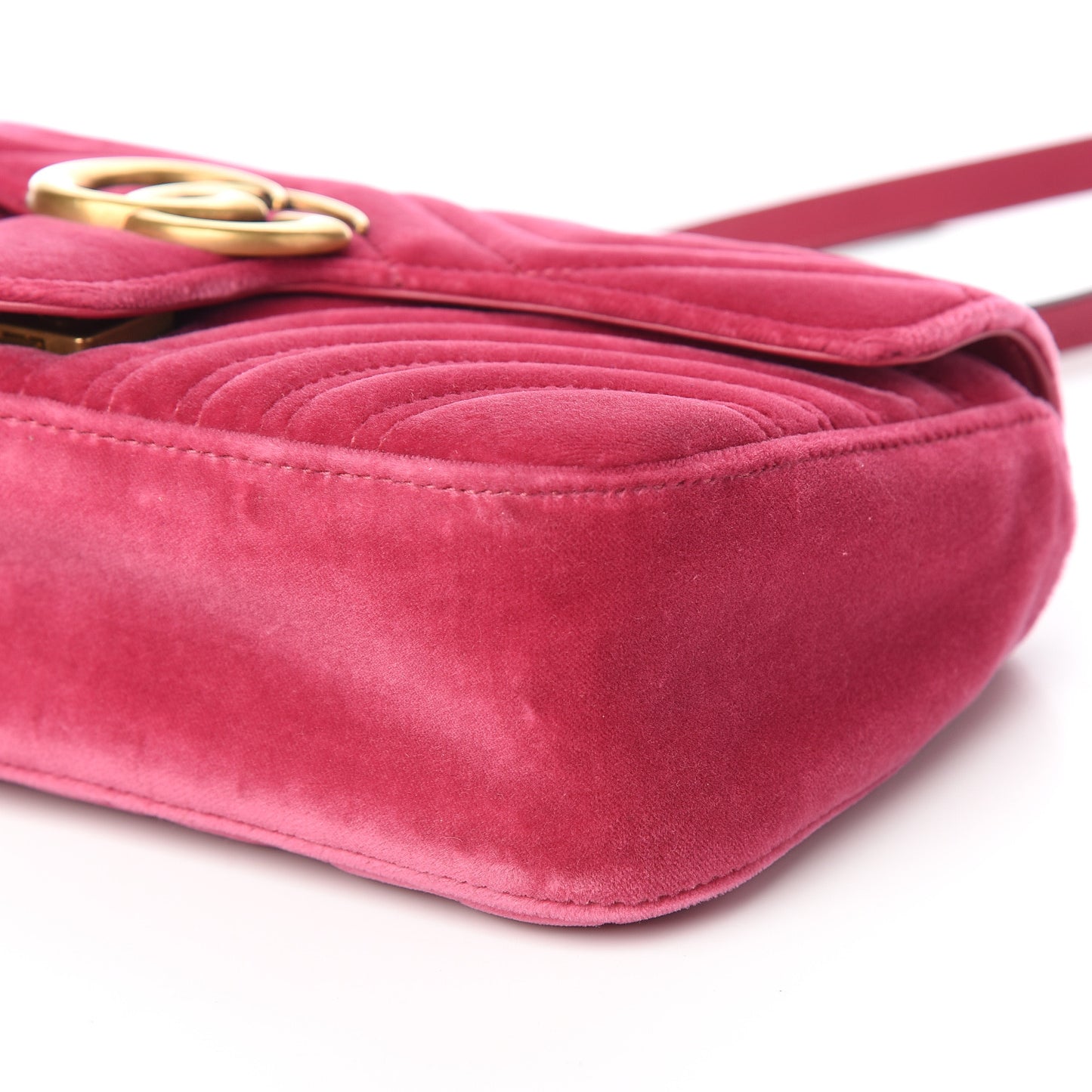 Velvet Matelasse Small GG Marmont Shoulder Bag Light Raspberry Rose