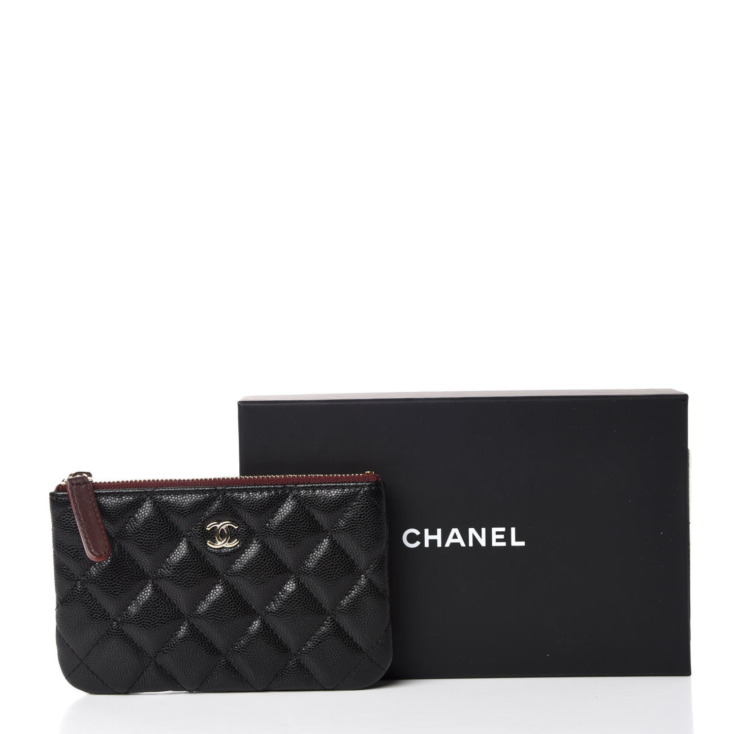 Caviar Quilted Small Cosmetic Case Black