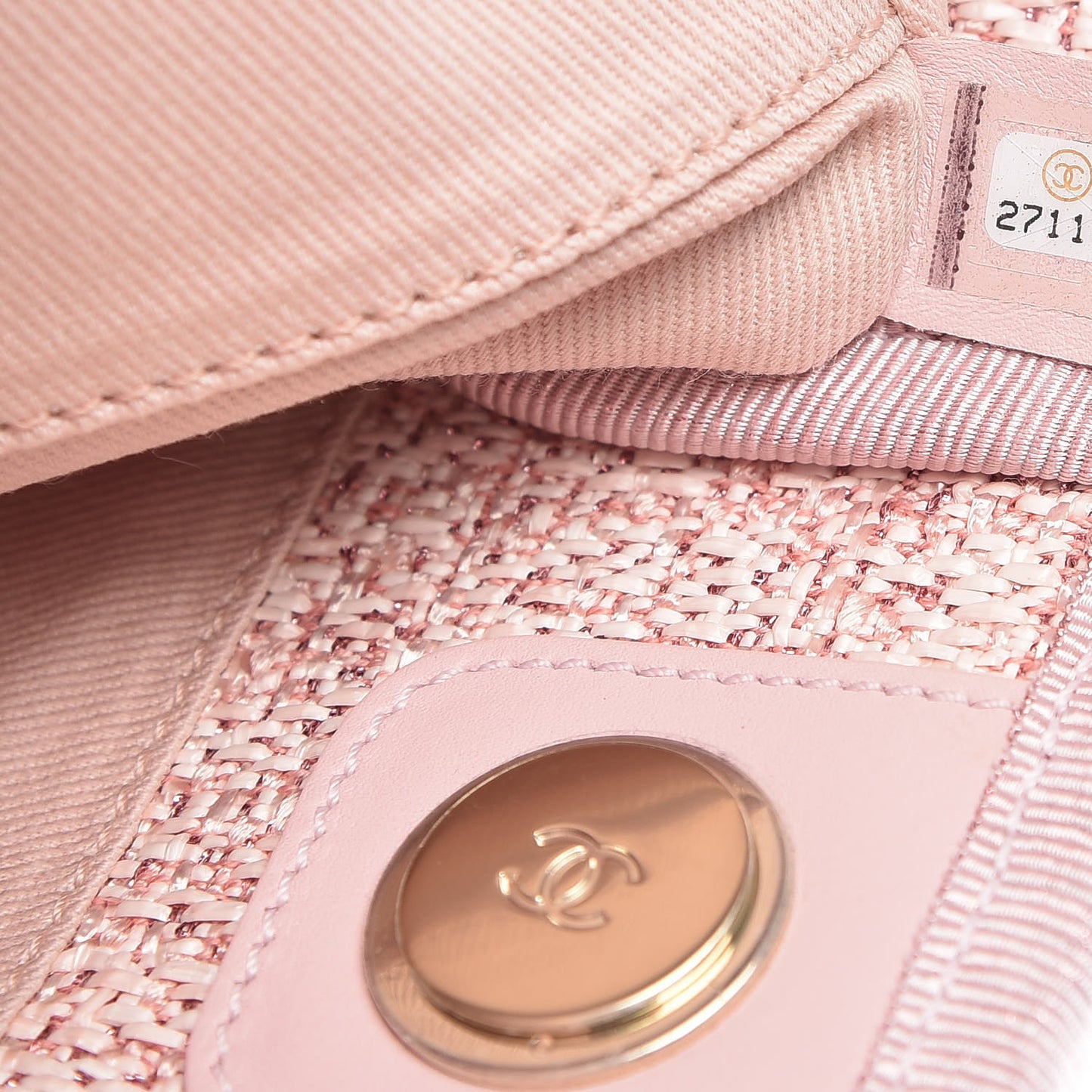 Woven Straw Raffia Mini Deauville Tote Pink