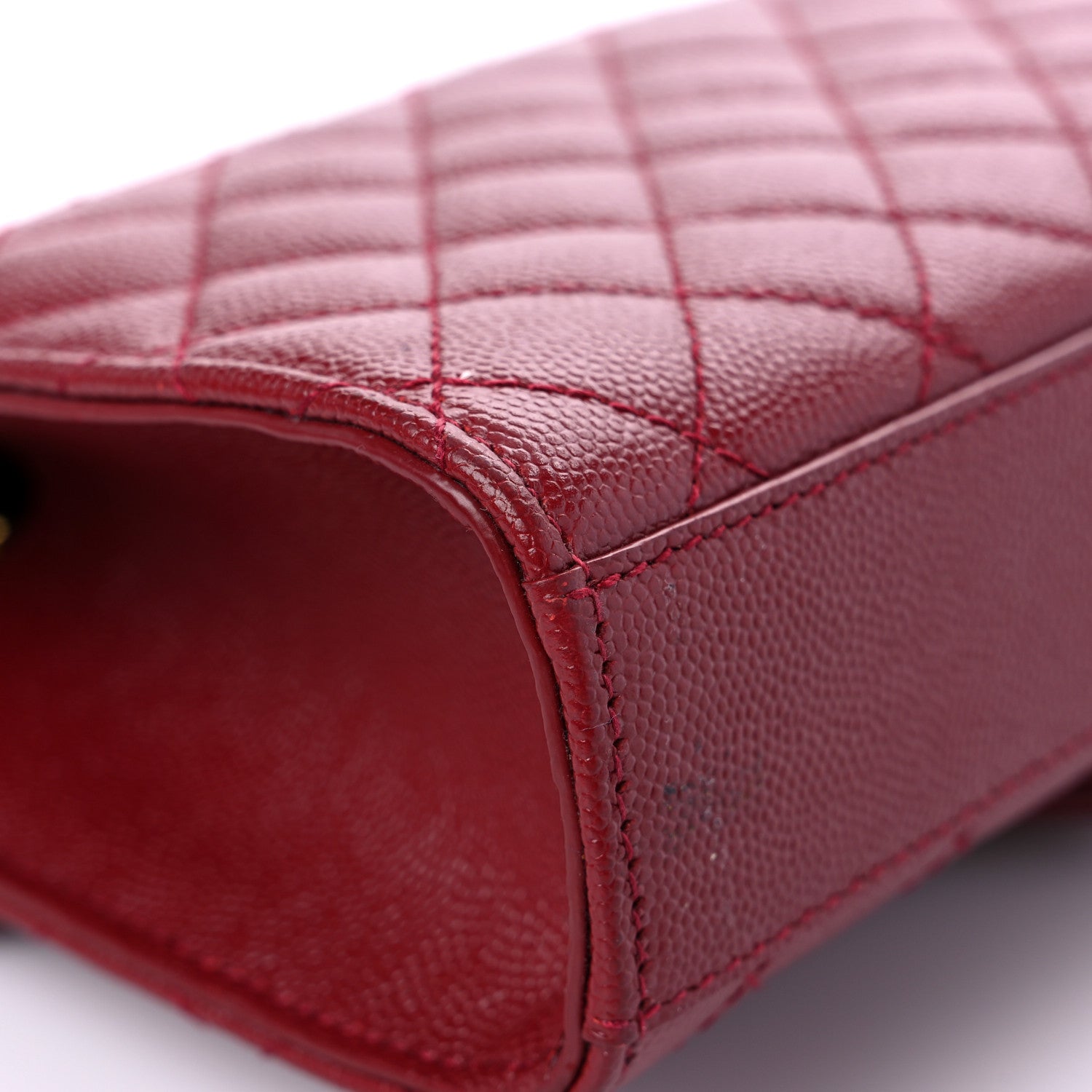 Saint Laurent Grain De Poudre Textured Mixed Matelasse Triquilt Small Monogram Satchel Red 10 of 13