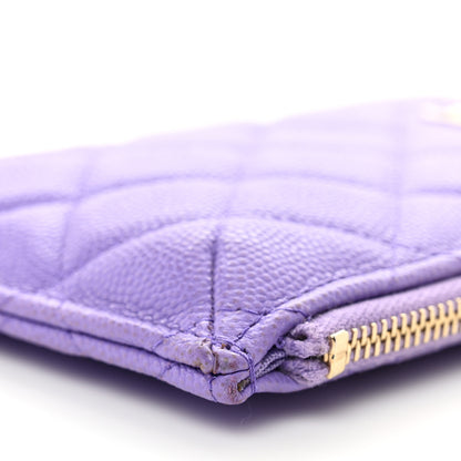 Chanel Caviar Quilted Classic Flat Wallet Pouch Purple 8 of 10
