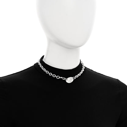 Tiffany Sterling Silver Return to Tiffany Oval Tag Choker Necklace 2 of 4