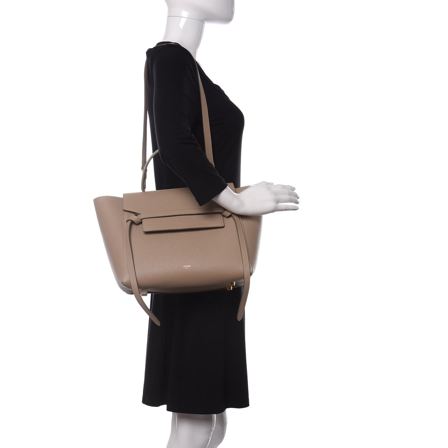 Grained Calfskin Mini Belt Bag Light Taupe