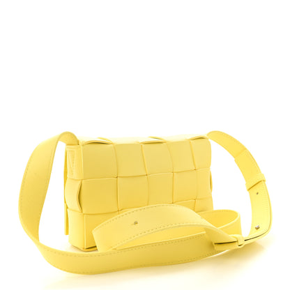 Bottega Veneta Lambskin Maxi Intrecciato Small Cassette Crossbody Bag Lemonade 3 of 10