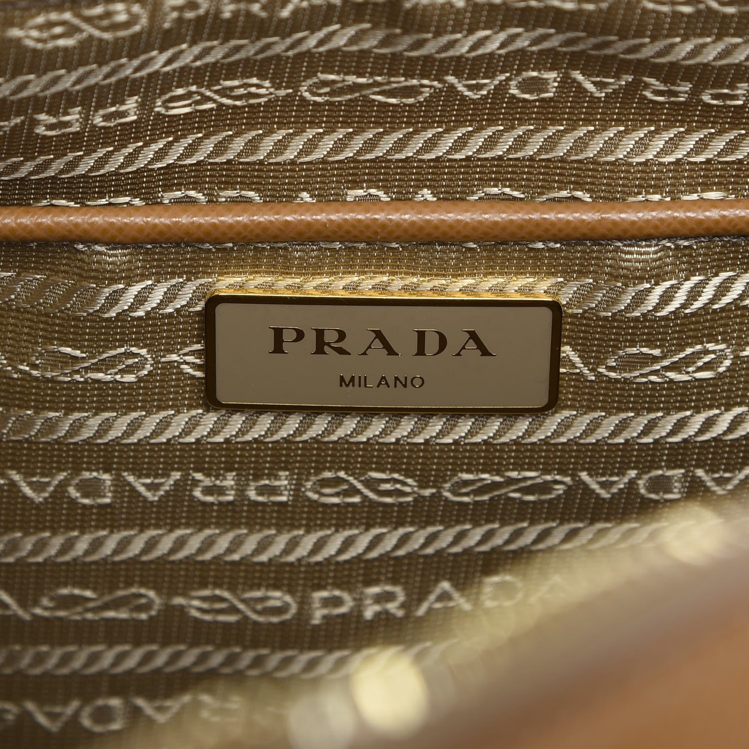 Prada Saffiano Lux Bowling Bag Caramel Talco 6 of 9