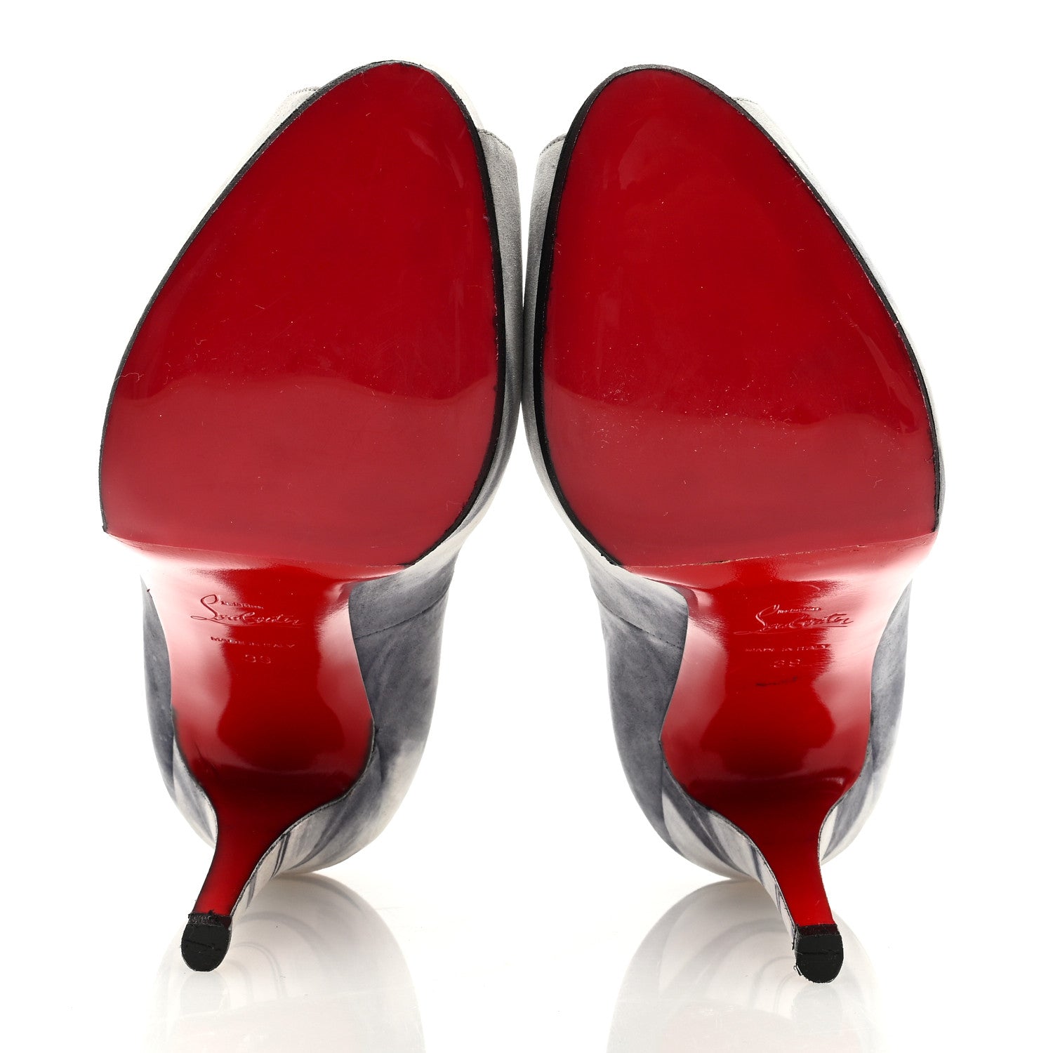 Christian Louboutin Suede Woodstock Very Prive 120 Pumps 39 Black Grey 5 of 9