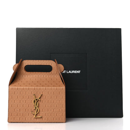 Saint Laurent Calfskin Monogram Take Away Box Dusty Vintage Brown Gold 9 of 9
