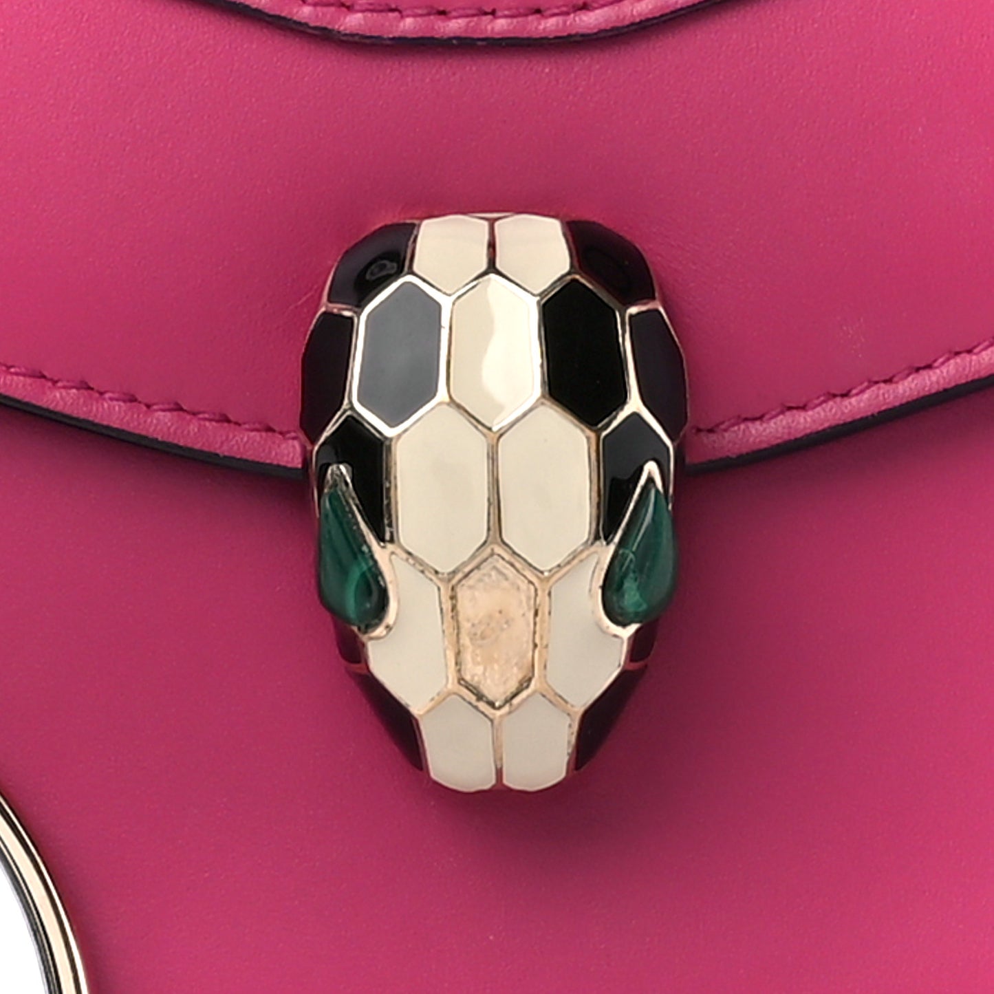 Calfskin Serpenti Forever Top Handle Pink