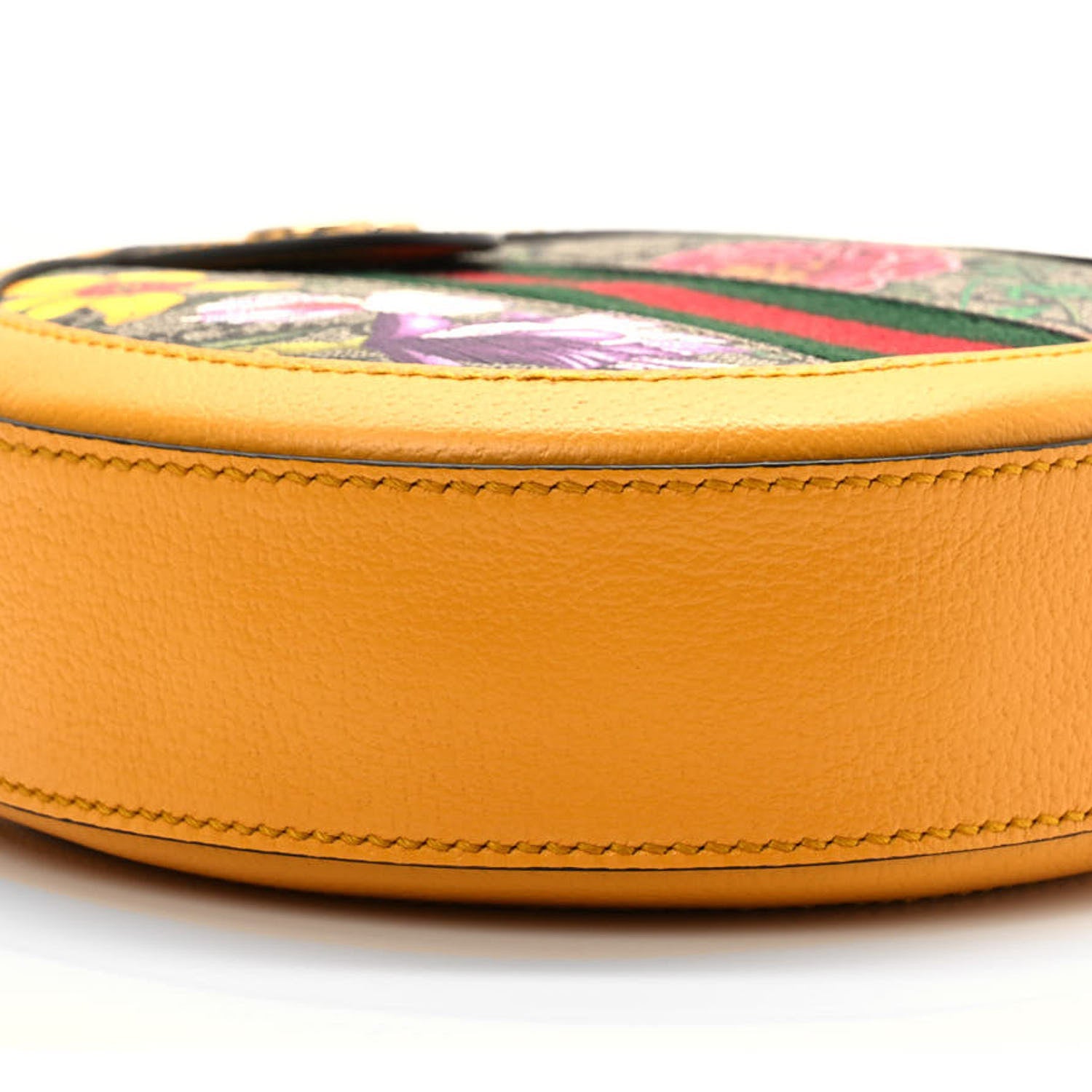 Gucci GG Supreme Monogram Flora Web Mini Ophidia Round Shoulder Bag Beige Multicolor Crop 9 of 9