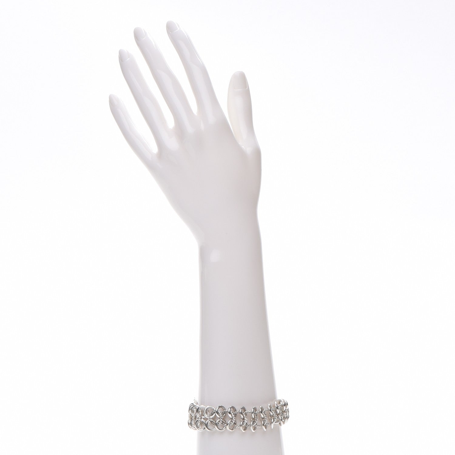 David Yurman Sterling Silver 18K Yellow Gold Atlas Chainmail Link Bracelet 2 of 6