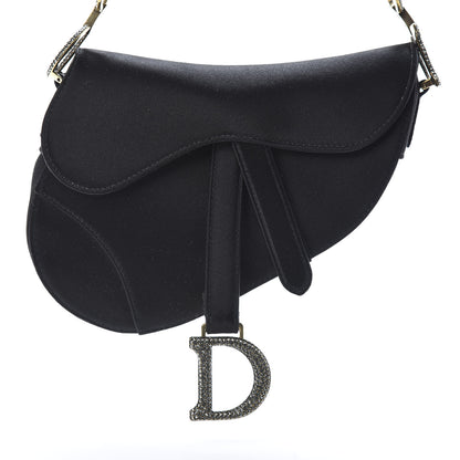 Christian Dior Satin Crystal Mini Saddle Bag Black 7 of 10