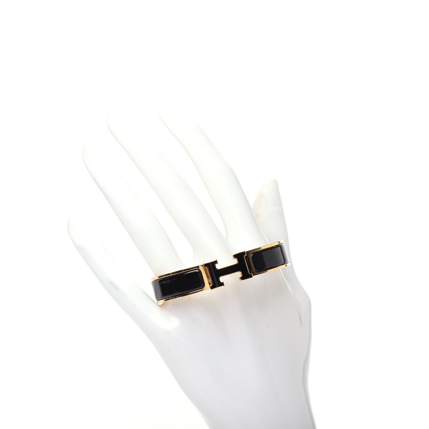 Enamel Narrow Clic Clac H Bracelet PM Black