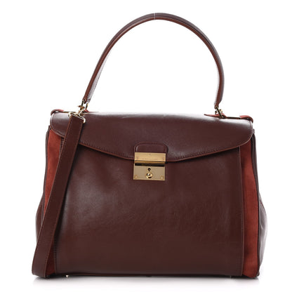 Marc Jacobs Smooth Calfskin Suede Metropolitan Flap Bag Chestnut Pale Gold 1 of 10