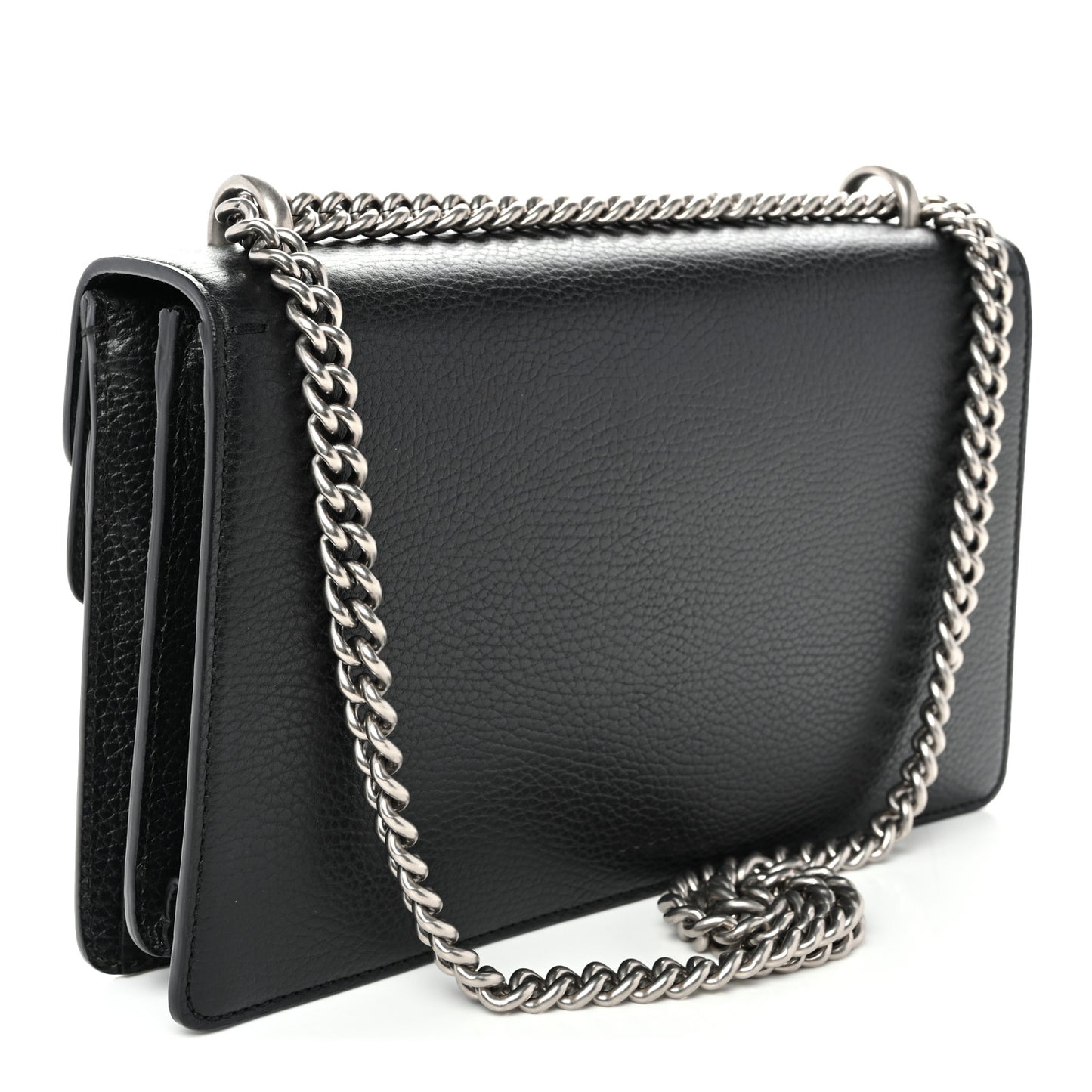 Pebbled Calfskin Small Dionysus Shoulder Bag Black