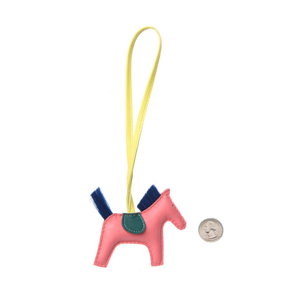 Hermes Milo Lambskin Horsehair Grigri Rodeo Horse Bag Charm PM Rose Azalee Malachite Lime Celeste 2 of 4