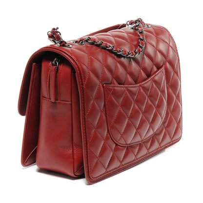 Chanel Lambskin Quilted Citizen Zip Large Flap Dark Red 3 of 8