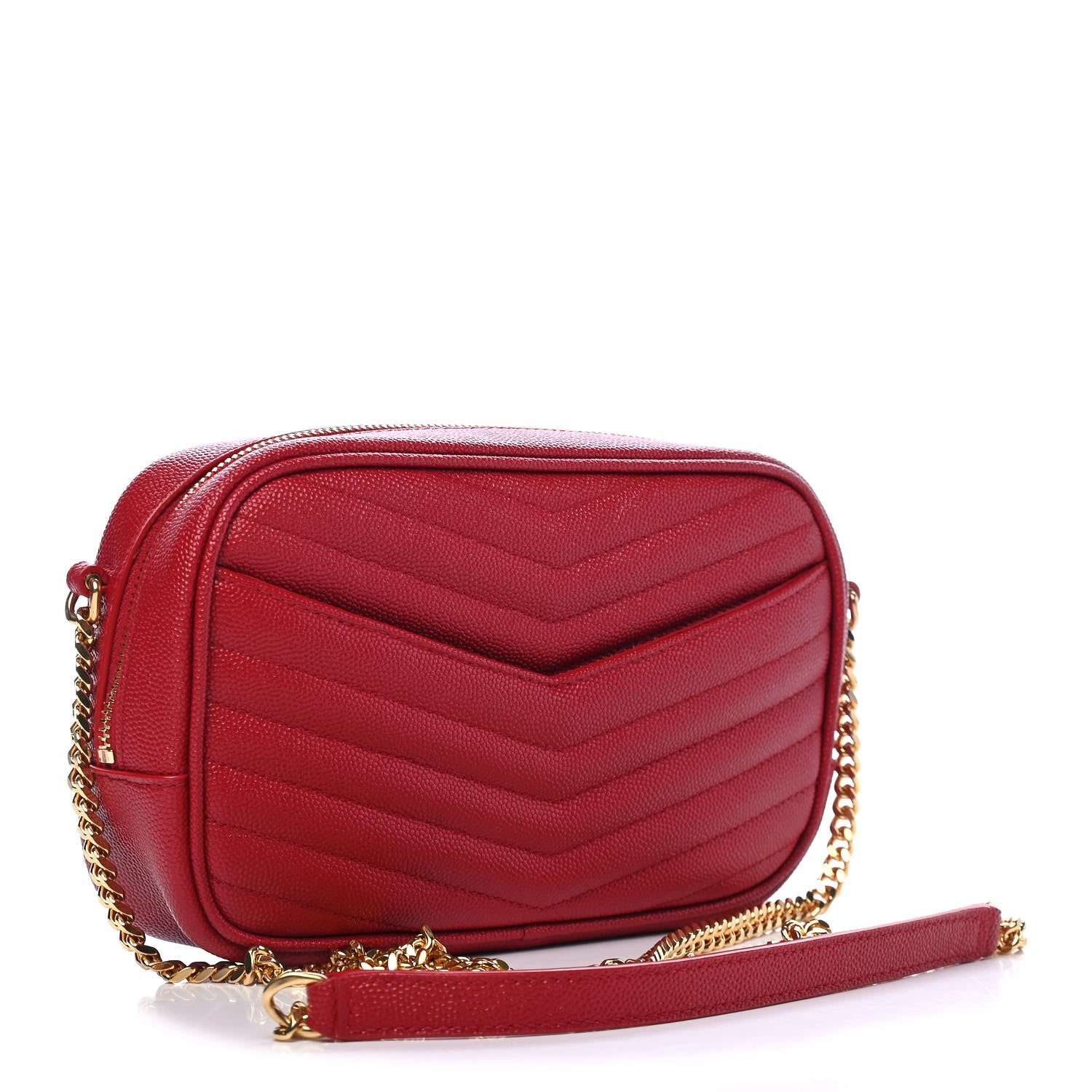 Saint Laurent Grain De Poudre Matelasse Monogram Mini Lou Camera Bag Eros Red 3 of 9