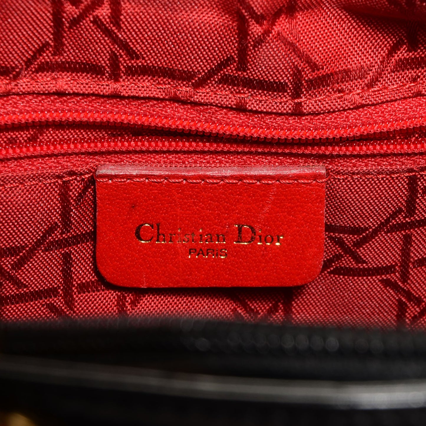 Vintage Patent Medium Lady Dior Black