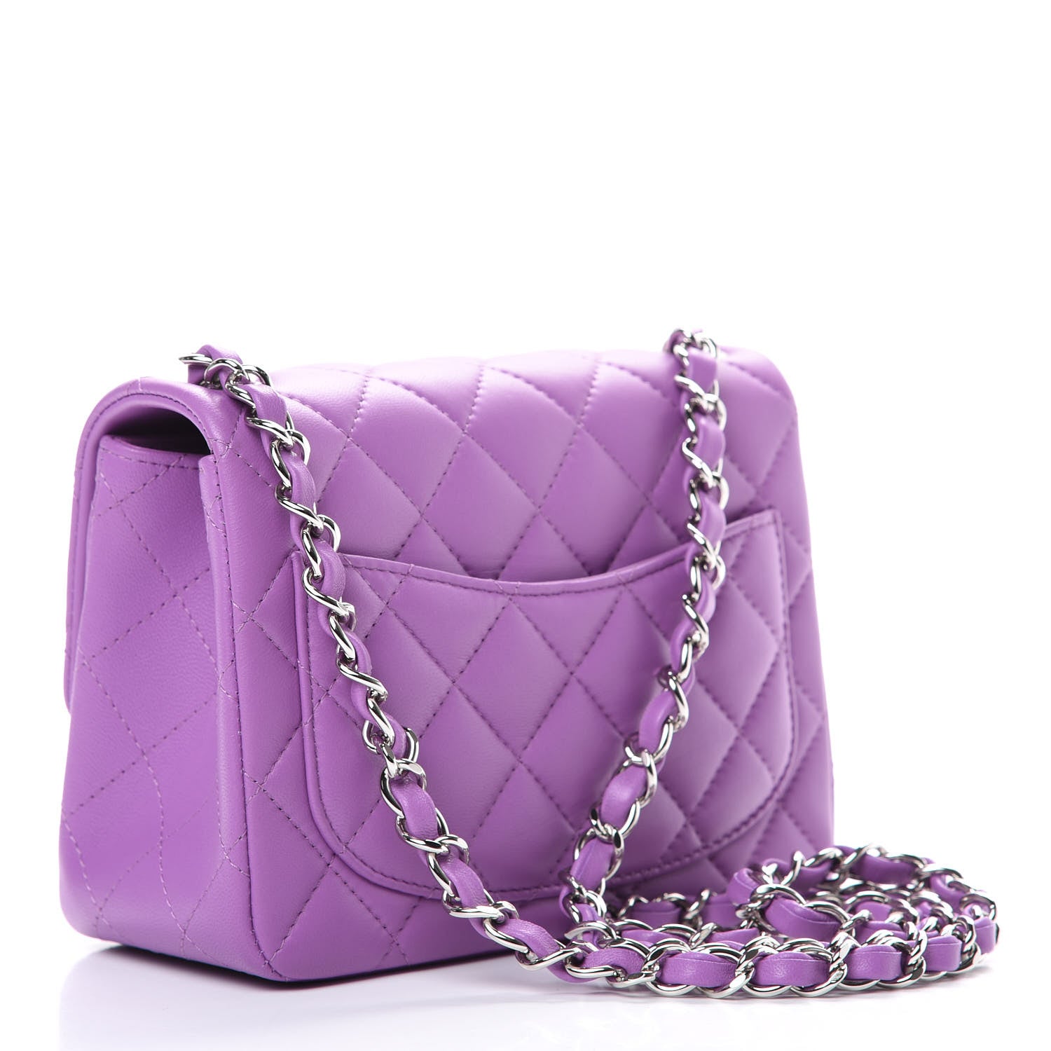 Chanel Lambskin Quilted Mini Square Flap Purple 2 of 11