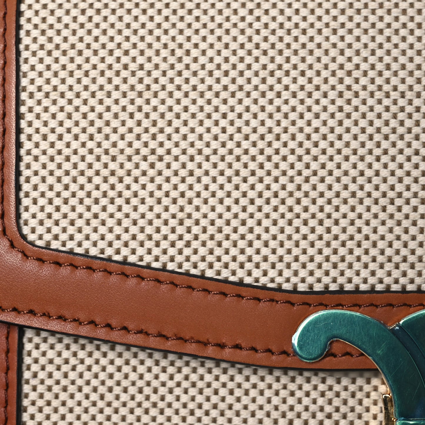 Textile Calfskin Teen Triomphe Bag Natural Tan