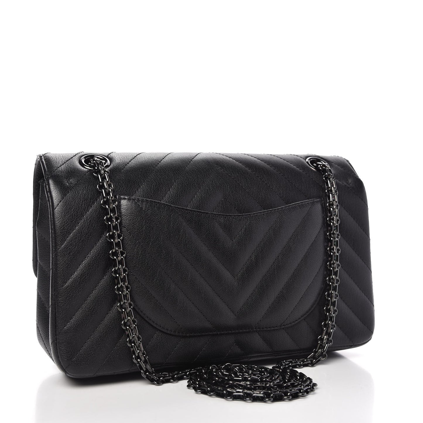 Sheepskin Chevron Quilted 2.55 Reissue 225 Double Flap So Black
