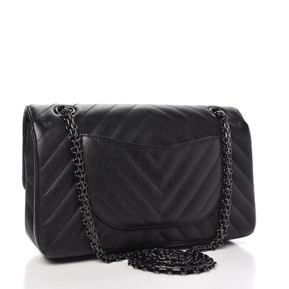 Chanel Sheepskin Chevron Quilted 2.55 Reissue 225 Double Flap So Black 4 of 12