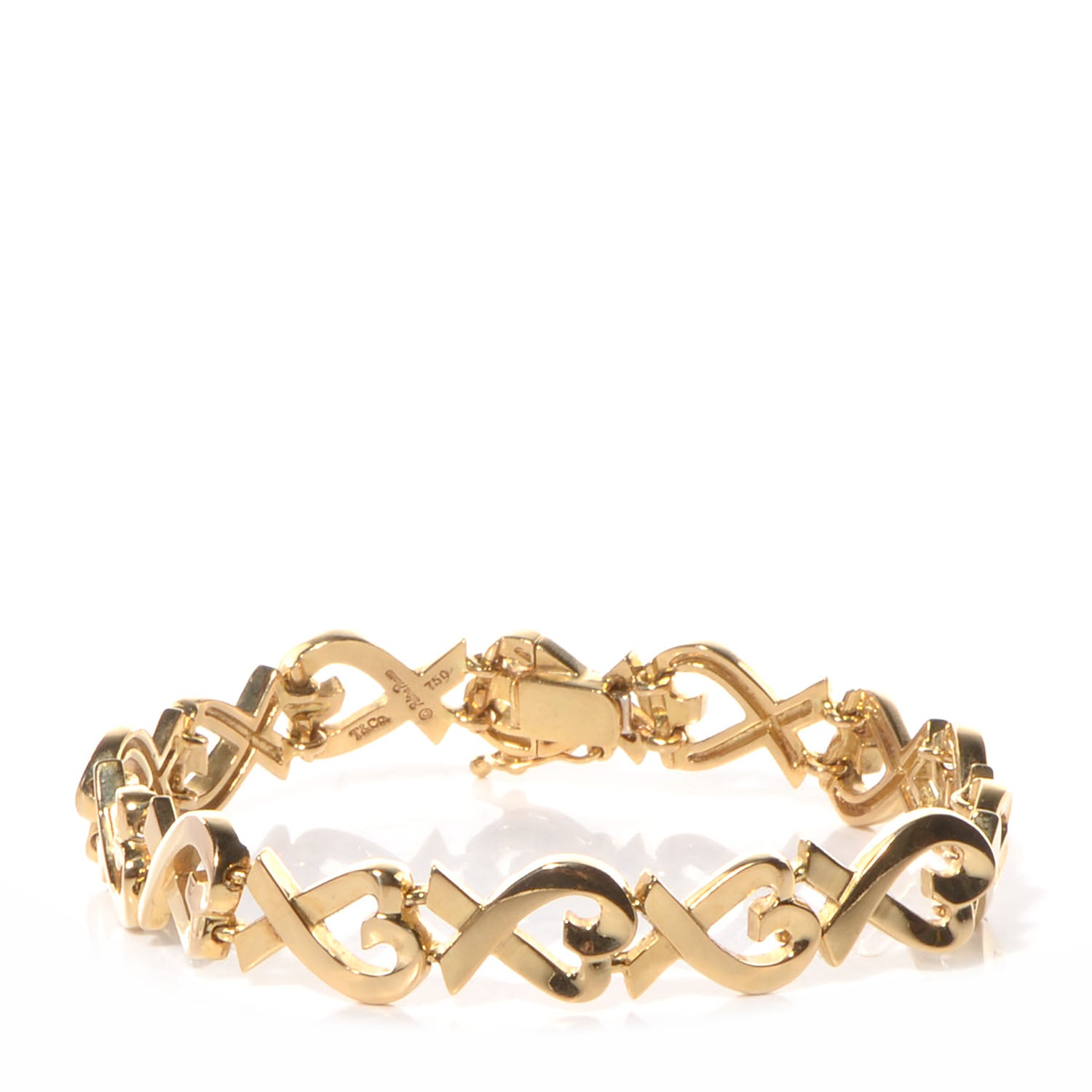 Tiffany 18k Yellow Gold Paloma Picasso Loving Heart Bracelet 1 of 5