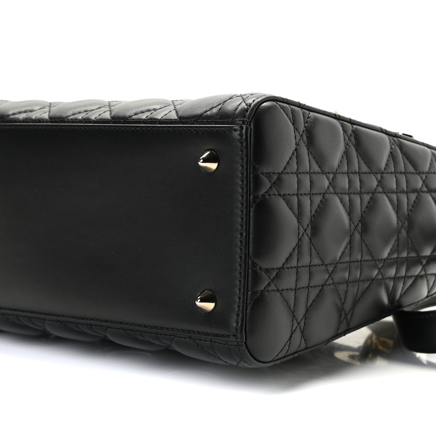 Christian Dior Lambskin Cannage Medium Lady Dior Black 7 of 8