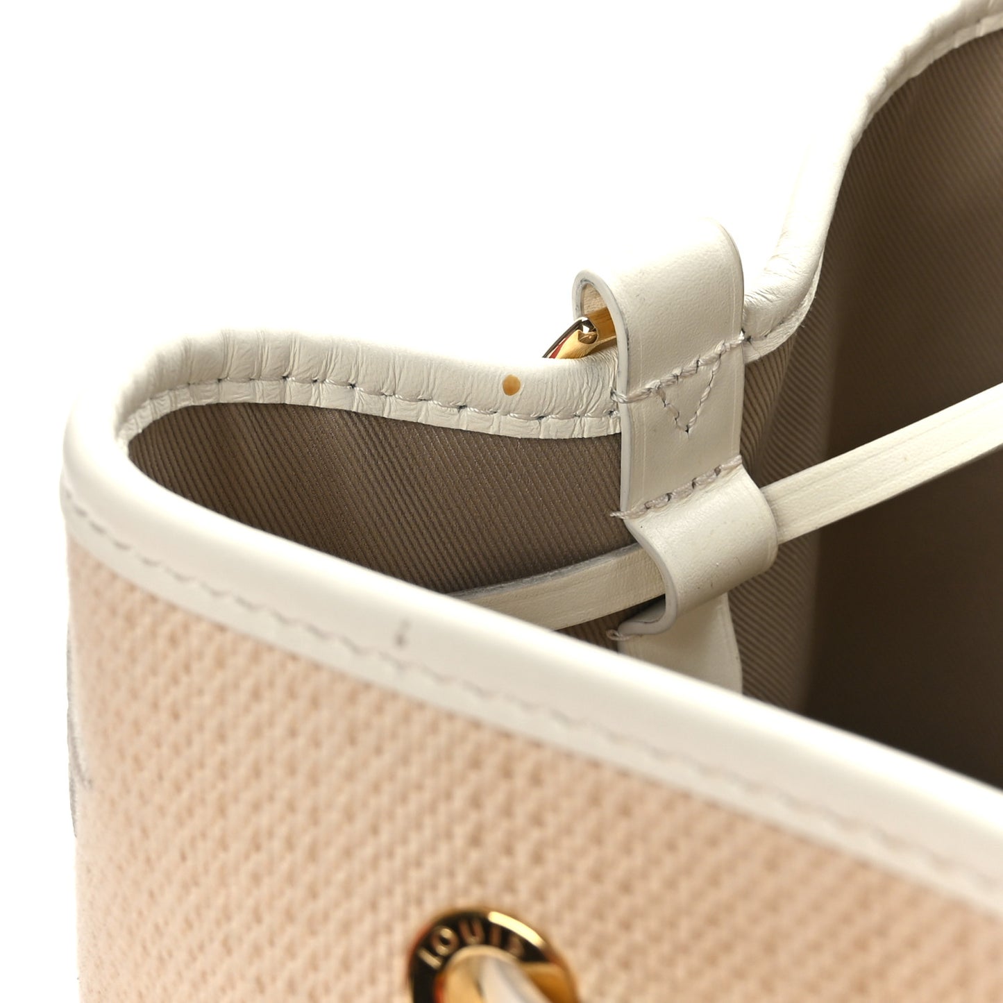 Cotton Monogram Embroidered Neonoe MM Beige White