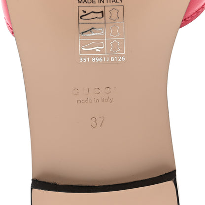 Gucci Cosmos Softy Calfskin Interlocking G Cut Out Slide Sandals 37 Rhodamine Pink 7 of 9