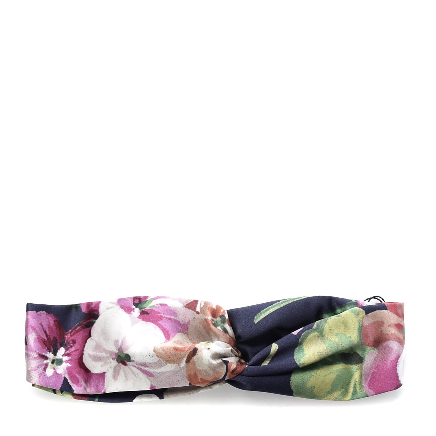 Silk Blooms Print Duchesse Headband Navy