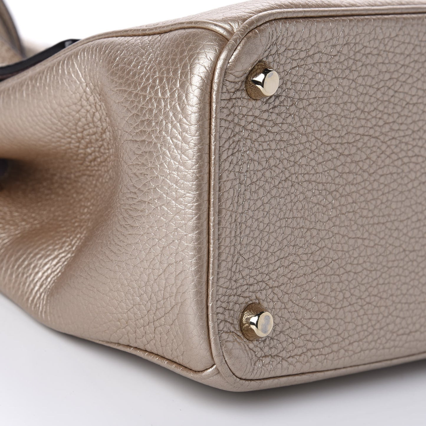 Metallic Bullcalf Small Be Dior Flap Pale Gold