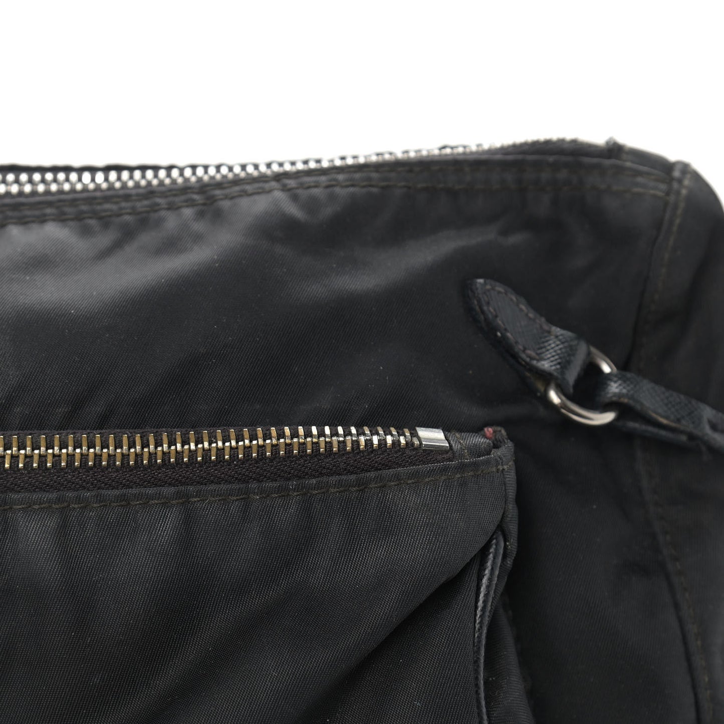 Saffiano Tessuto Nylon Crossbody Bag Black
