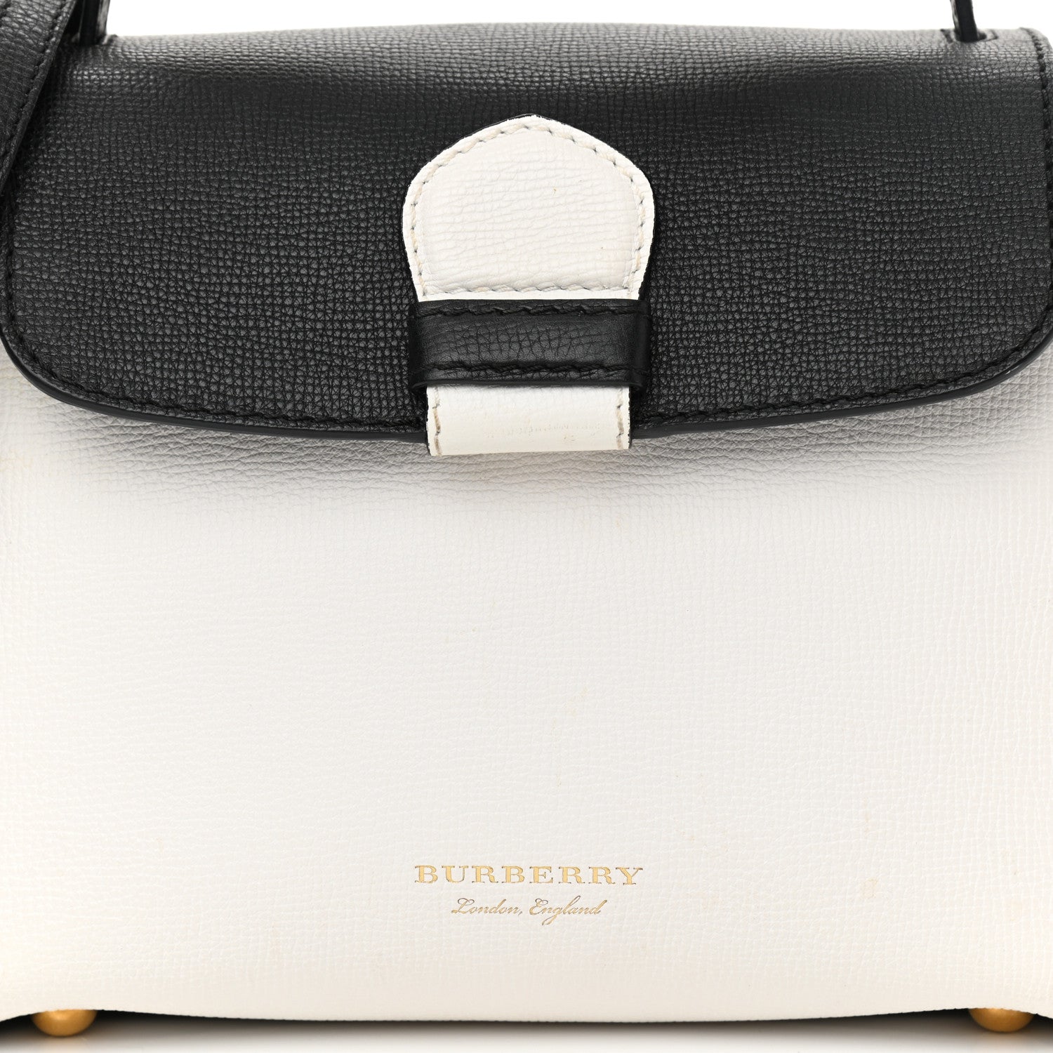 Burberry Derby Calfskin House Check Small Camberley Chalk White Black 6 of 7