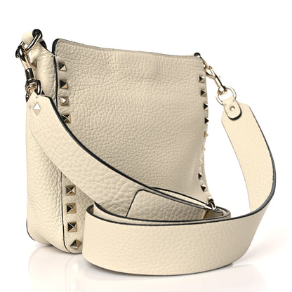Valentino Garavani Pebbled Calfskin Mini Rockstud Flip-Lock Messenger Bag Light Ivory 3 of 8