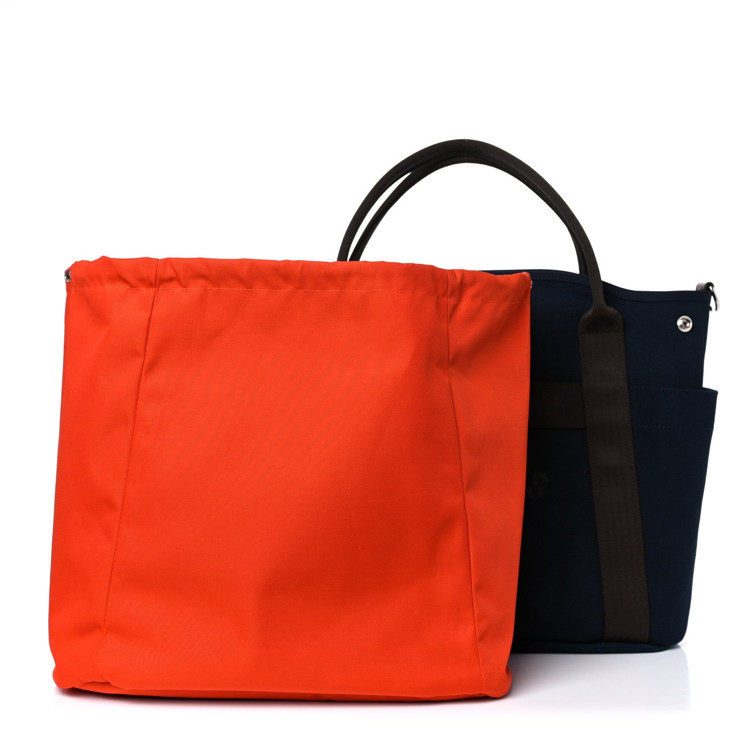 Hermes Toile Sac De Pansage Groom Bleu Navy Feu 3 of 14
