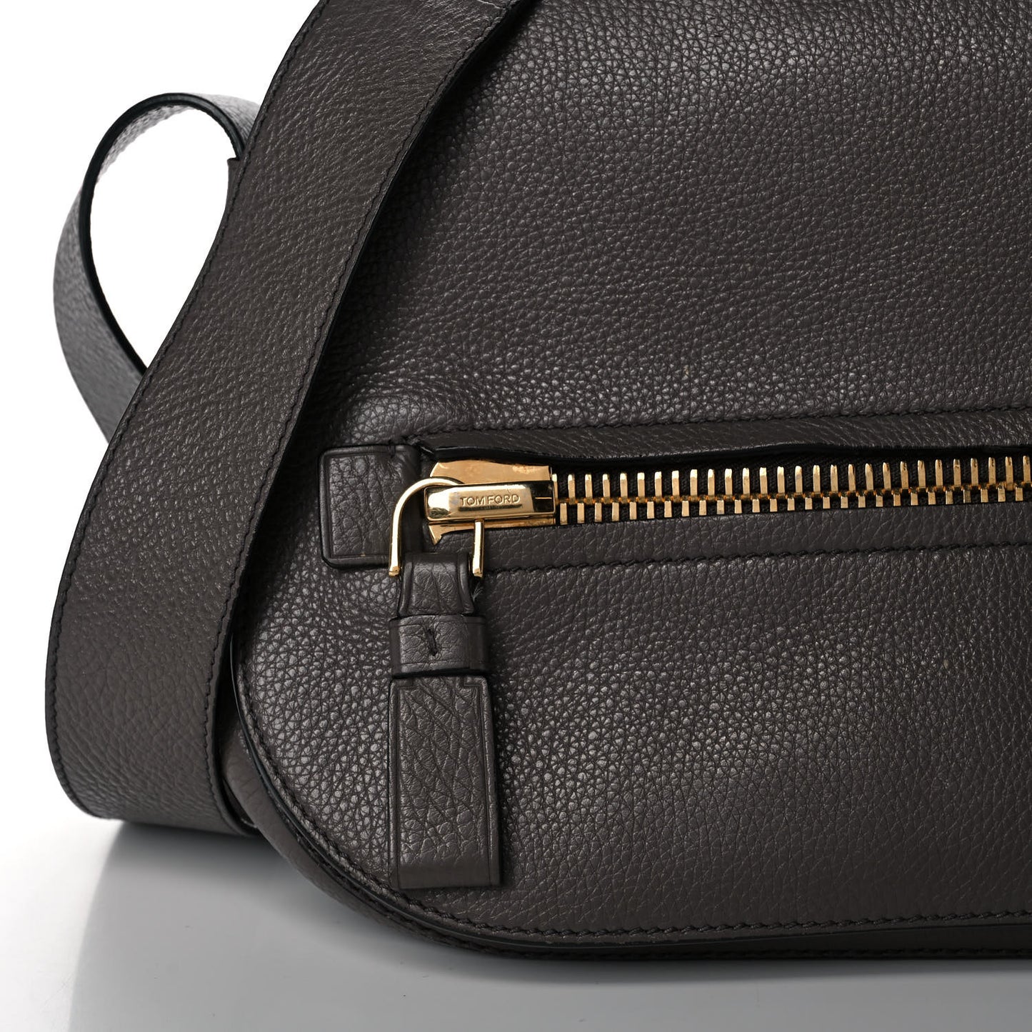 Grained Calfskin Soft Jennifer Saddle Bag Graphite