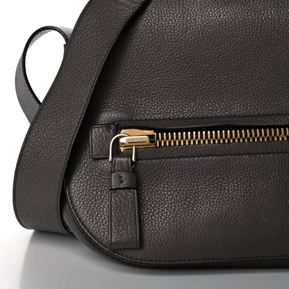 Tom Ford Grained Calfskin Soft Jennifer Saddle Bag Graphite 6 of 13